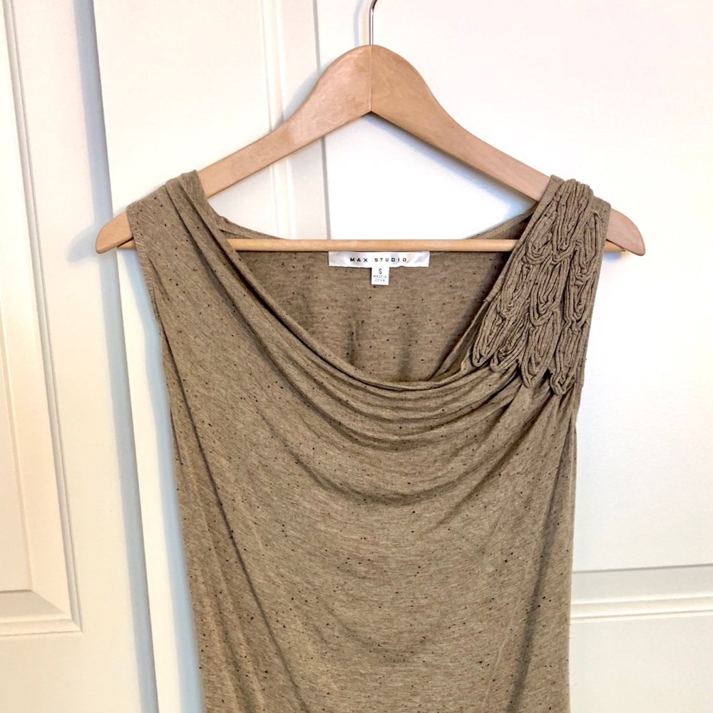 Max Studio asymmetrical ruched Tank